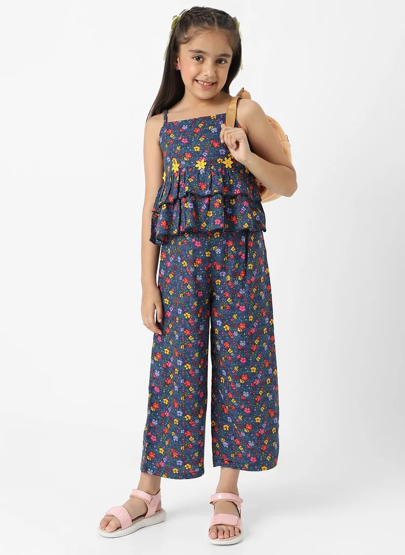 Nautinati Nautinati Girls Combo Set of Tiered Top and Bottoms