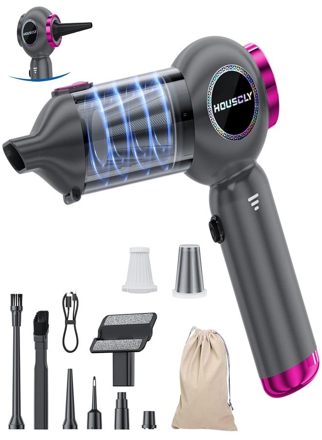 houscly Handheld Car Vacuum Portable Cordless 25000Pa High Power Small Mini Hand Vacuum Cleaner Rechargeable 4-in-1 Compressed Air Duster Blower Pump Wireless Handheld Vac for Car Office Desktop Home Cleaning - Image 1