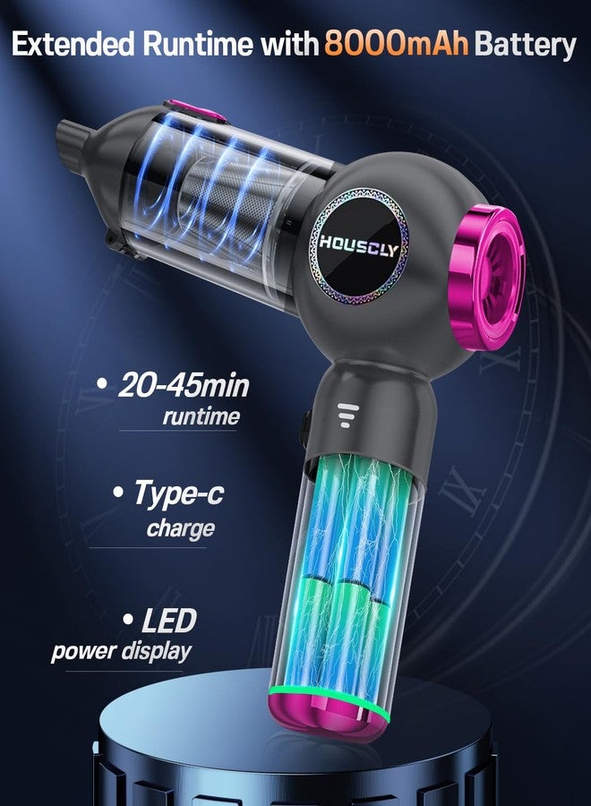 houscly Handheld Car Vacuum Portable Cordless 25000Pa High Power Small Mini Hand Vacuum Cleaner Rechargeable 4-in-1 Compressed Air Duster Blower Pump Wireless Handheld Vac for Car Office Desktop Home Cleaning - Image 5