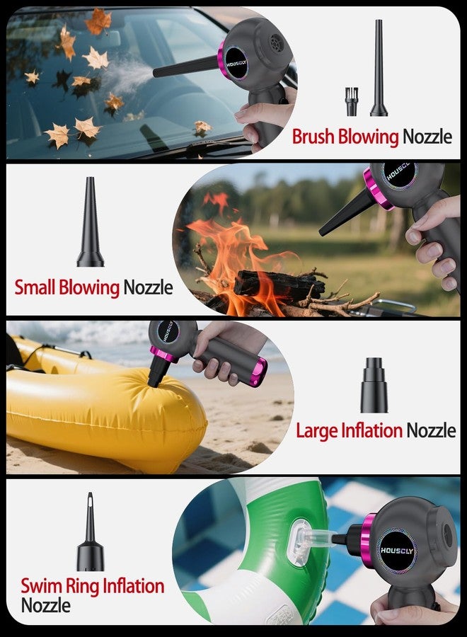 houscly Handheld Car Vacuum Portable Cordless 25000Pa High Power Small Mini Hand Vacuum Cleaner Rechargeable 4-in-1 Compressed Air Duster Blower Pump Wireless Handheld Vac for Car Office Desktop Home Cleaning - Image 3