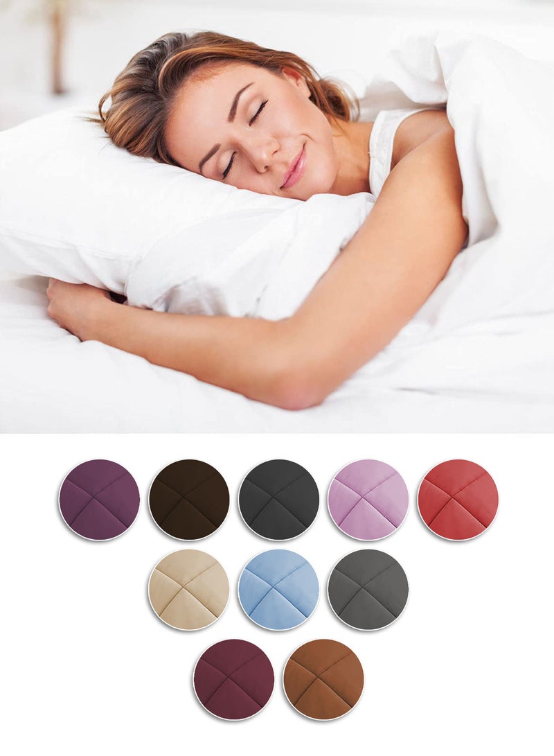 Sleep night Sleep Night King Size 240x260cm all Season Down Alternative Microfiber Comforter Duvet Insert Box-Quilted Design with Corner Duvet Tabs Brown  - Image 4