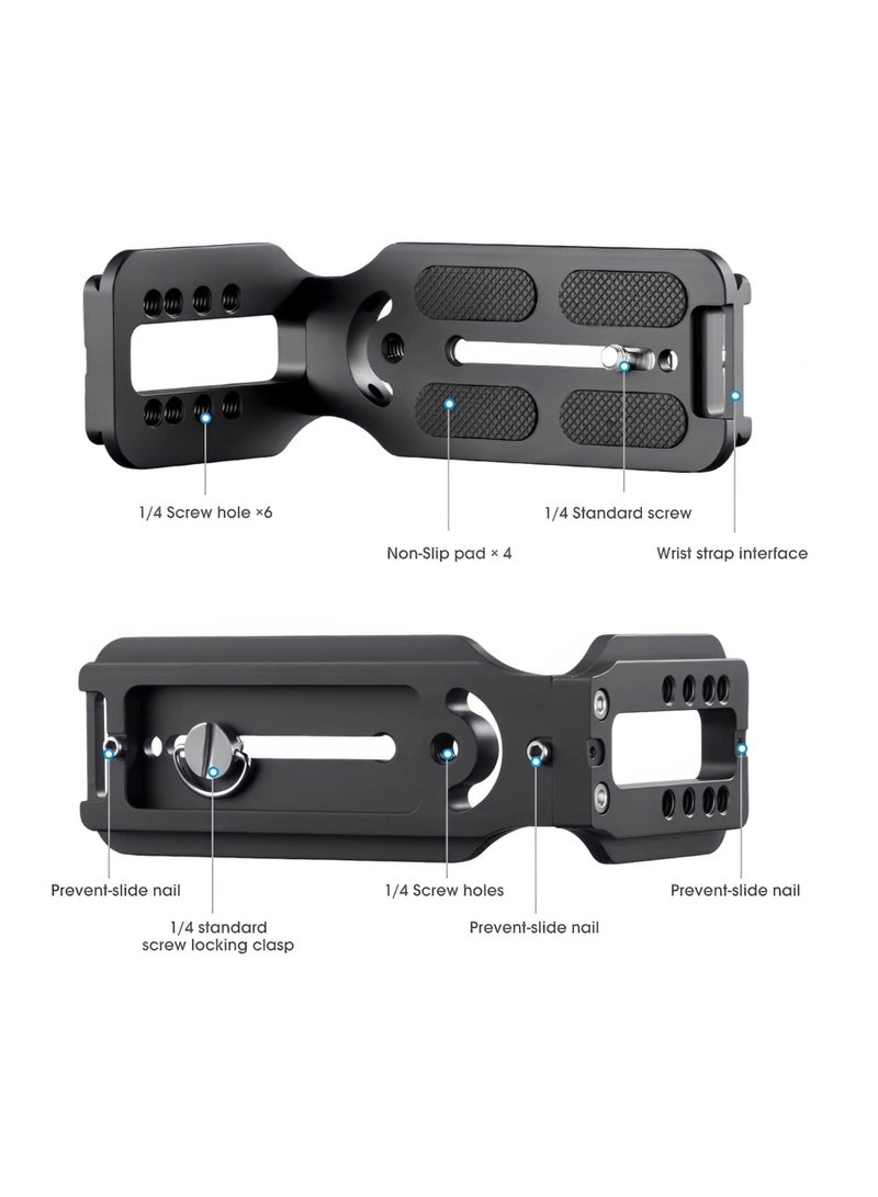 Anmi DSLR Camera L Bracket Vertical Horizontal Switching Tripod Quick Release Plate with Screws Wrench Compatible with Canon/Nikon/Sony/DJI Osmo Ronin Zhiyun Stabilizer Tripod Monopod (Orange)  - Image 2
