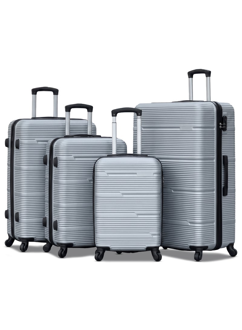 ZAAPPY Hard Shell Horizon Line ABS Lightweight 4 PCS SET (20/24/28/32 Inch) Luggage, Combination Lock Suitcase - Image 1