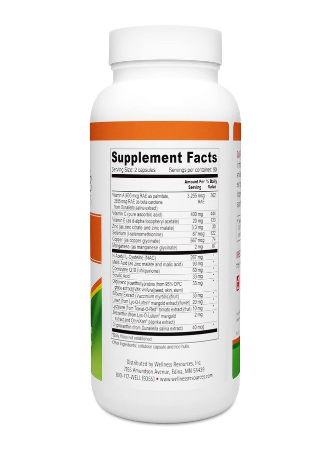 Wellness Resources Daily Protector Eye & Immune - Lutein, Lycopene, Zeaxanthin, Cryptoxanthin, Bilberry and More for Eye, Immune, and Skin Health (180 Capsules) - Image 2