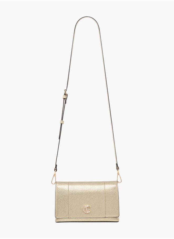 Le Confort Women Textured Crossbody Bag with Button Closure  - Image 2