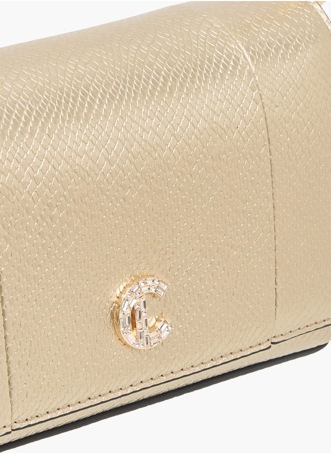 Le Confort Women Textured Crossbody Bag with Button Closure  - Image 4