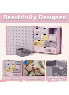 VOTUM VOTUM Baby Keepsake Box for Treasured Memories, Fairytale - Lightweight, Handcrafted Baby Boxes with 9 Labeled Compartments for First Memories - Gender Neutral Baby Shower Gifts for Girls, Boys  - Image 2