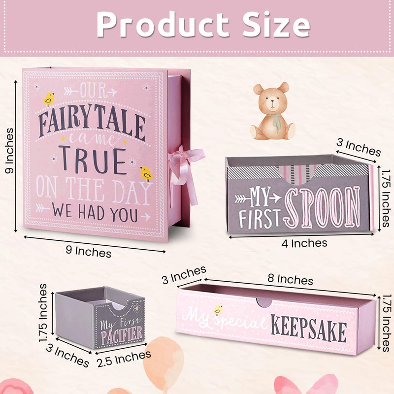 VOTUM Baby Keepsake Box for Treasured Memories, Fairytale - Lightweight, Handcrafted Boxes with 9 Labeled Compartments for First Memories - Gender Neutral Baby Shower Gifts for Girls, Boys - Image 4