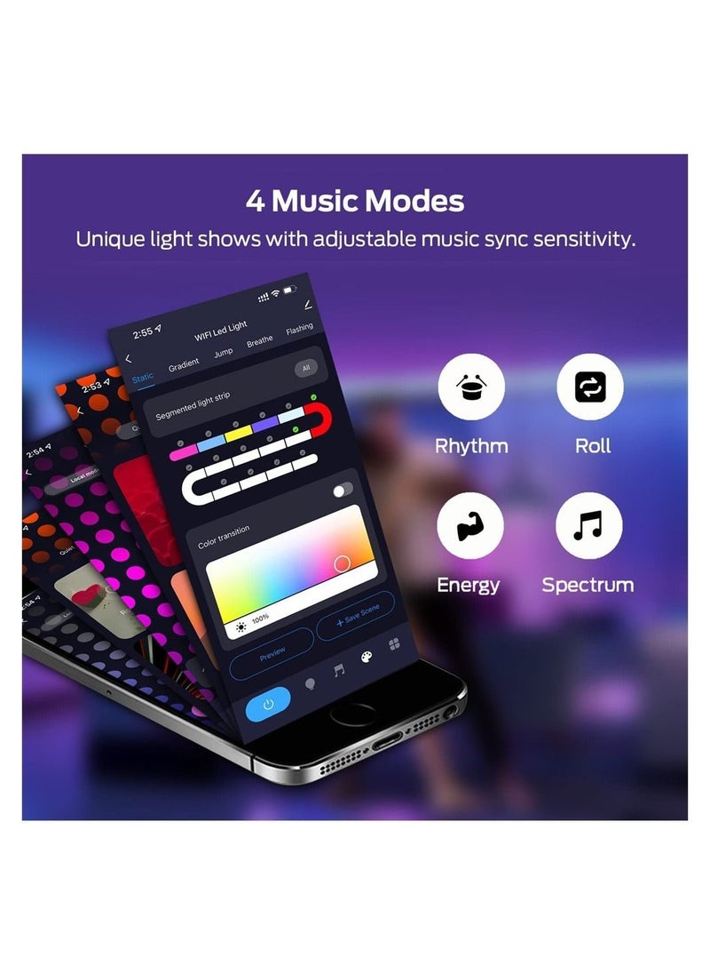 Generic - Smart Neon Strip, Smart LED Light Strip, 3m with APP Control and WiFi Music Sync, Compatible with Alexa, Google Assistant, USB LED Neon Light for Bedroom, Living Room, Game Decoration - Image 1