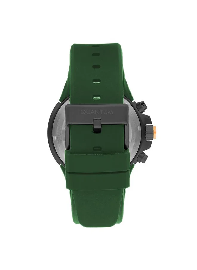 كوانتوم QUANTUM Men's Watch, Multi Function Display and Silicone Strap - PWG1004.075, Green