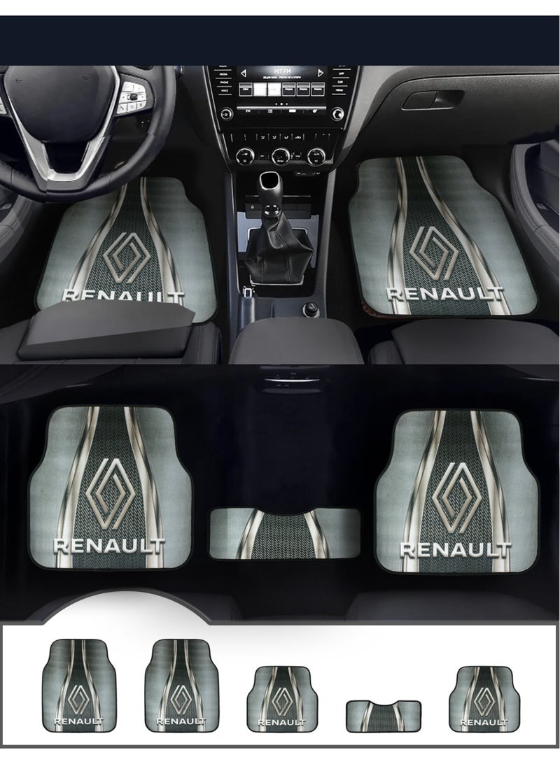 Universal Car Floor Mats Set 5 Pieces Compatible With Renault Vehicles Anti Slip Design Durable Easy To Clean Protects Interior From Dirt Dust Mud Water And Daily Spills Front Rear And Center Mats For Daily Use - Image 5