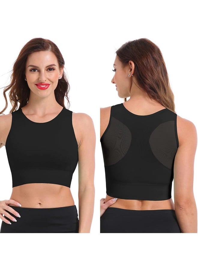Rubik Sports Bra for Women, Shockproof Quick Dry Padded Seamless Sports Bra for Yoga Gym Training Running Workout Fitness (Black, XX-Large) - Image 1