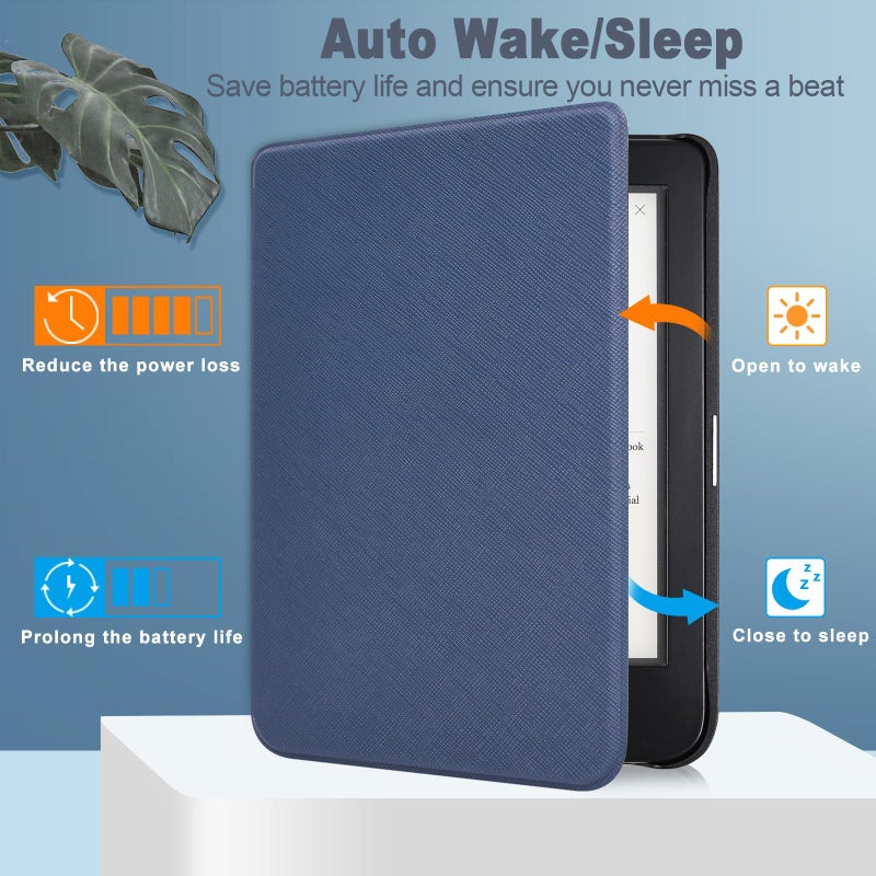 Caweet Case for Kobo Clara Colour/Kobo Clara BW 6 Inch 2024 Release, Ultra Lightweight PU Leather Shell Cover with Auto Wake/Sleep, Green - Image 3