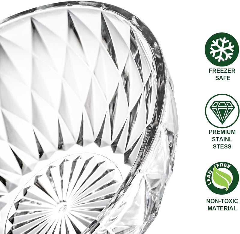 ZOOFOX 4 Pack Clear Plastic Serving Bowls Large Unbreakable Salad Bowls for Fruit Salad Popcorn Chips Dips Condiments Party Snack and More 9 inch - Image 4