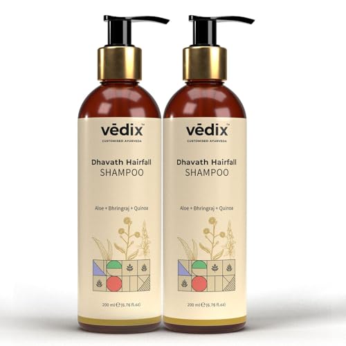Vedix Dhavath Hair Fall Control Shampoo For Normal-Oily Hair | Ayurvedic Shampoo for Men & Women | Combo Pack | 200 ml*2 - Image 1