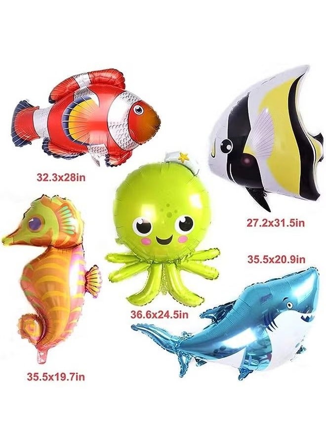 5 Pieces Ocean Animals Foil Balloon Party Decoration Supplies - Image 2