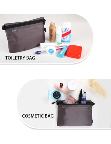 GOX Small Toiletry Bag for Men Bulk Cosmetic Bag Dopp Kit Carry On Zipper Pouch Organization Nylon Packing Sack Wate Repellent(Grey) - Image 4