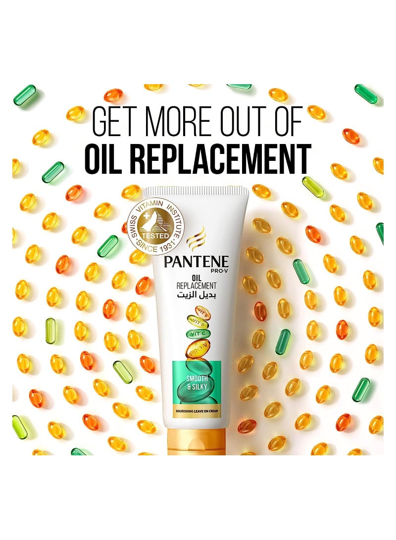 Pantene Pro V Smooth & Silky Oil Replacement For Frizzy Hair, Leave In Conditioner, 275 ML, Multicolor - Image 3