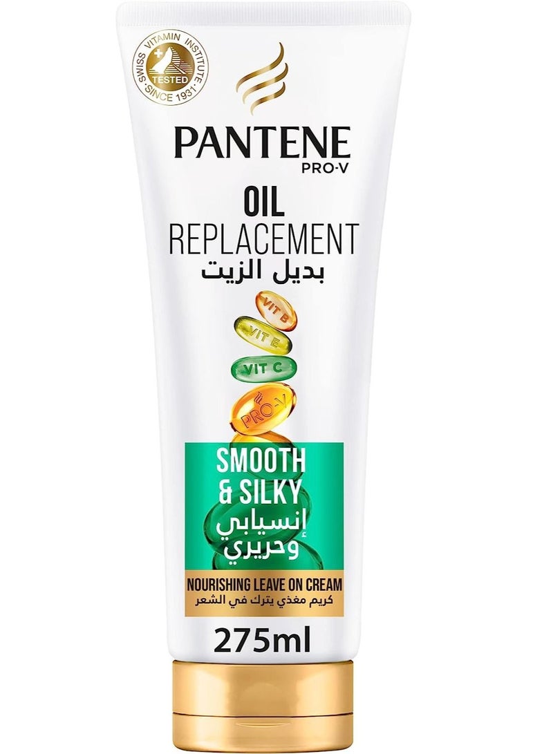 Pantene Pro V Smooth & Silky Oil Replacement For Frizzy Hair, Leave In Conditioner, 275 ML, Multicolor - Image 2