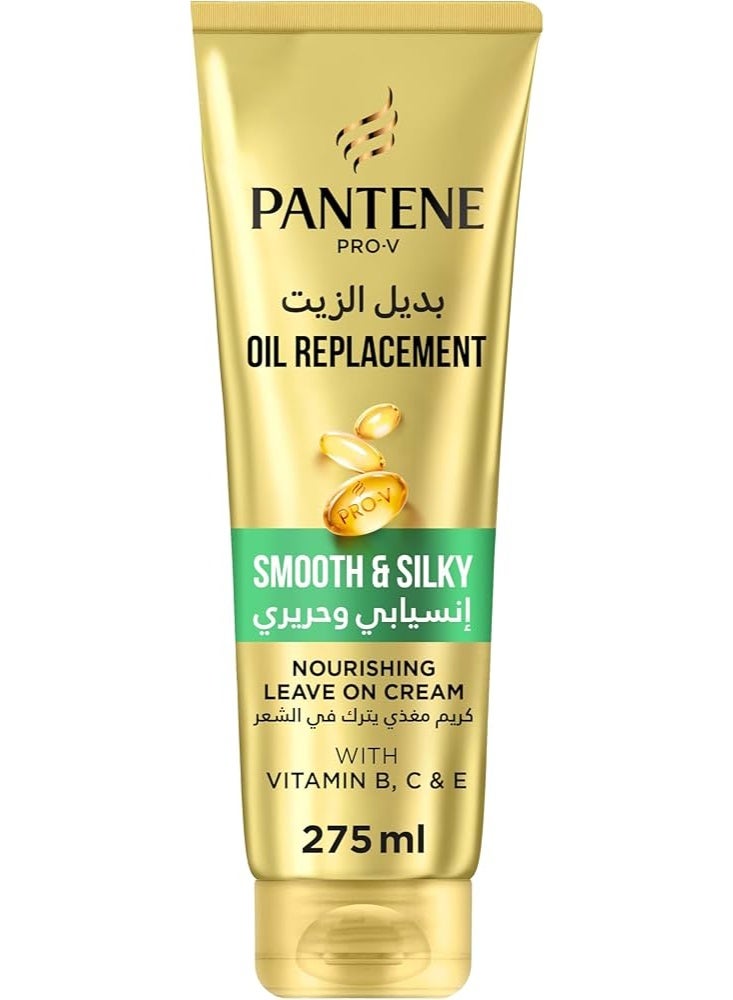 Pantene Pro V Smooth & Silky Oil Replacement For Frizzy Hair, Leave In Conditioner, 275 ML, Multicolor - Image 1