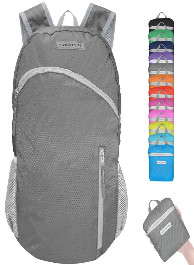 BEMYGREENBAG Waterproof foldable backpack lightweight packable bag for outdoor sport swimming kayaking Wet and Dry separated 30L camping backpack (Grey) - Image 1