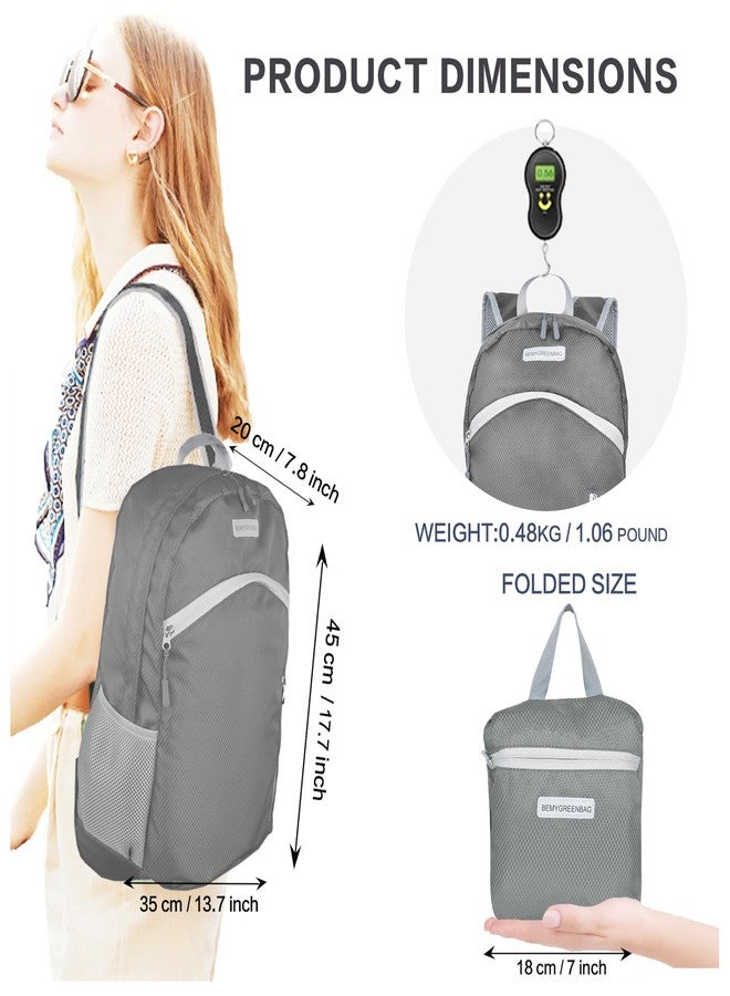 BEMYGREENBAG Waterproof foldable backpack lightweight packable bag for outdoor sport swimming kayaking Wet and Dry separated 30L camping backpack (Grey) - Image 2