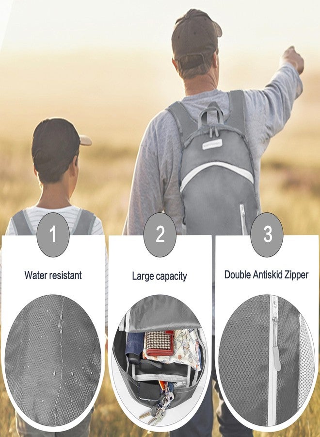 BEMYGREENBAG Waterproof foldable backpack lightweight packable bag for outdoor sport swimming kayaking Wet and Dry separated 30L camping backpack (Grey) - Image 4