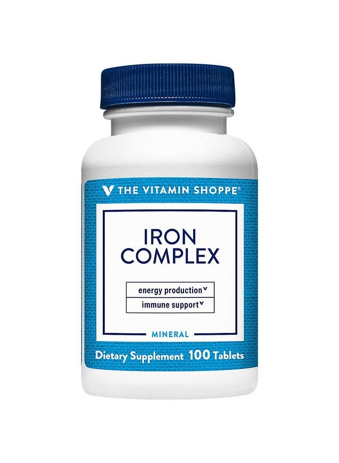 The Vitamin Shoppe Iron Complex, for Better Absorption, Supports Immune Health & Energy Production, Essential Mineral, Once Daily (100 Tablets) - Image 1