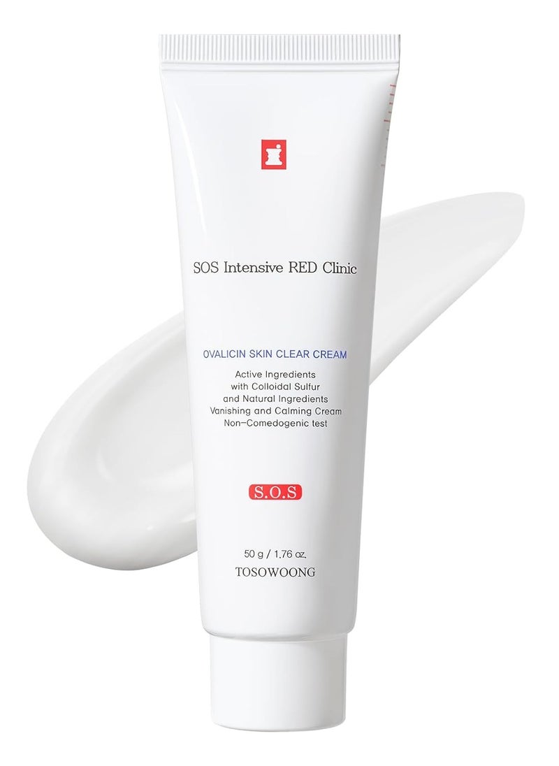 Tosowoong Ovalicin Skin Clear Cream, Skin Soothing, Moisturizing with Niacinamide and Sulfur, Korean Skincare, 50g, 1.76 oz.  - Image 1