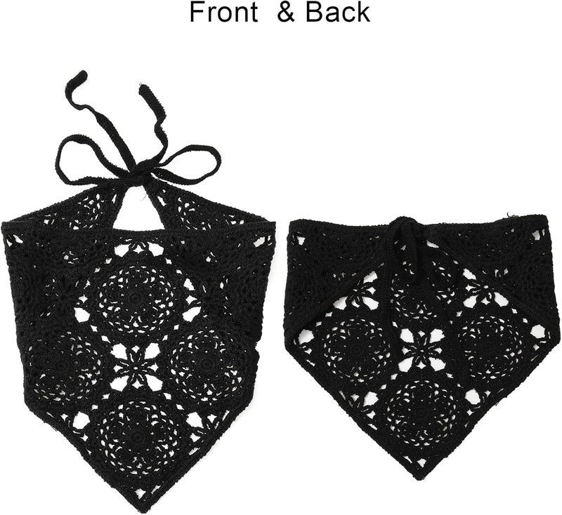 ELECDON Floral Crochet Hair Bandanas Headscarf - 2 PCS - Image 4