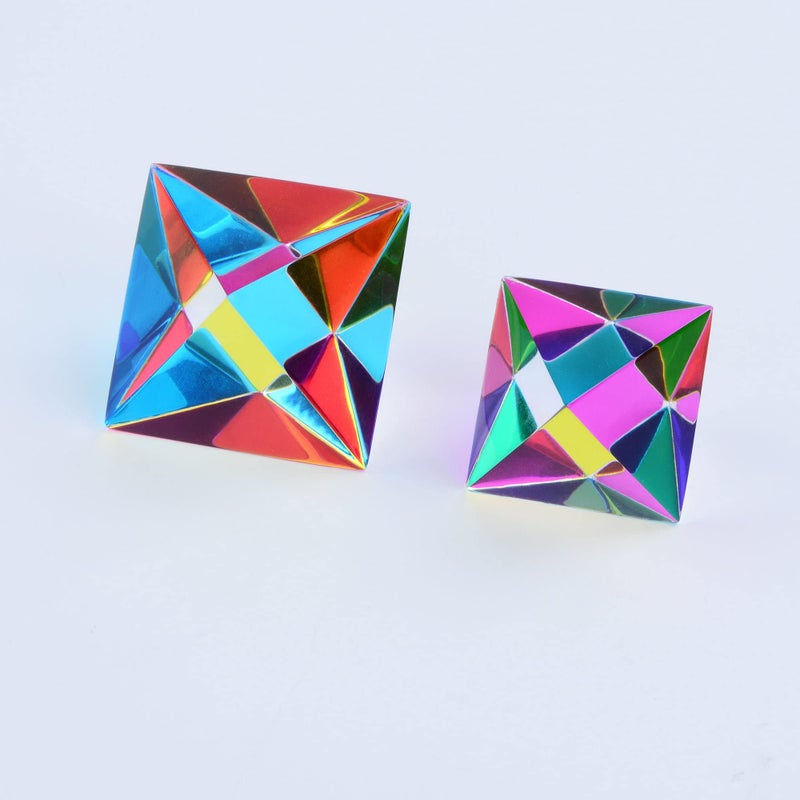 CMY Cubes The Aether 30mm Cyan Magenta Yellow Polyhedron Subtractive Color Mixing Optical Octahedron Teaches Subtractive Color Mixing Educational Physics Kinetic Art Desk Object STEAM - Image 3
