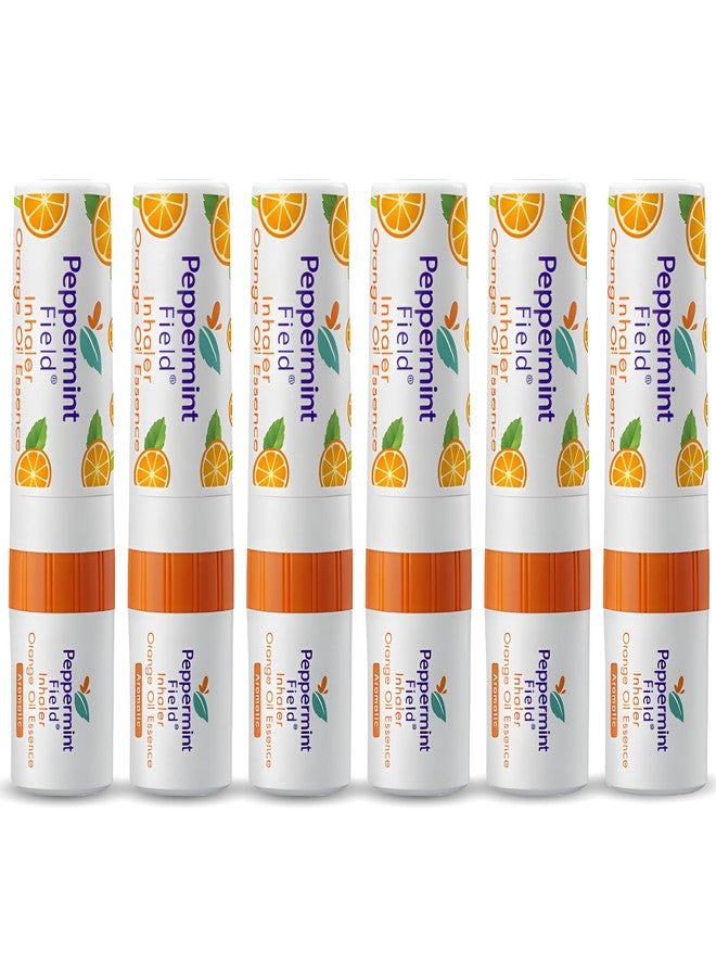 Peppermint Field Inhaler Orange Oil 2 cc - Nasal Inhaler with Menthol Peppermint Oil and Orange Essence for Refreshment and Nasal Congestion Relief - Portable 2-in-1 Aromatherapy Inhaler and Topical Oil - Image 1