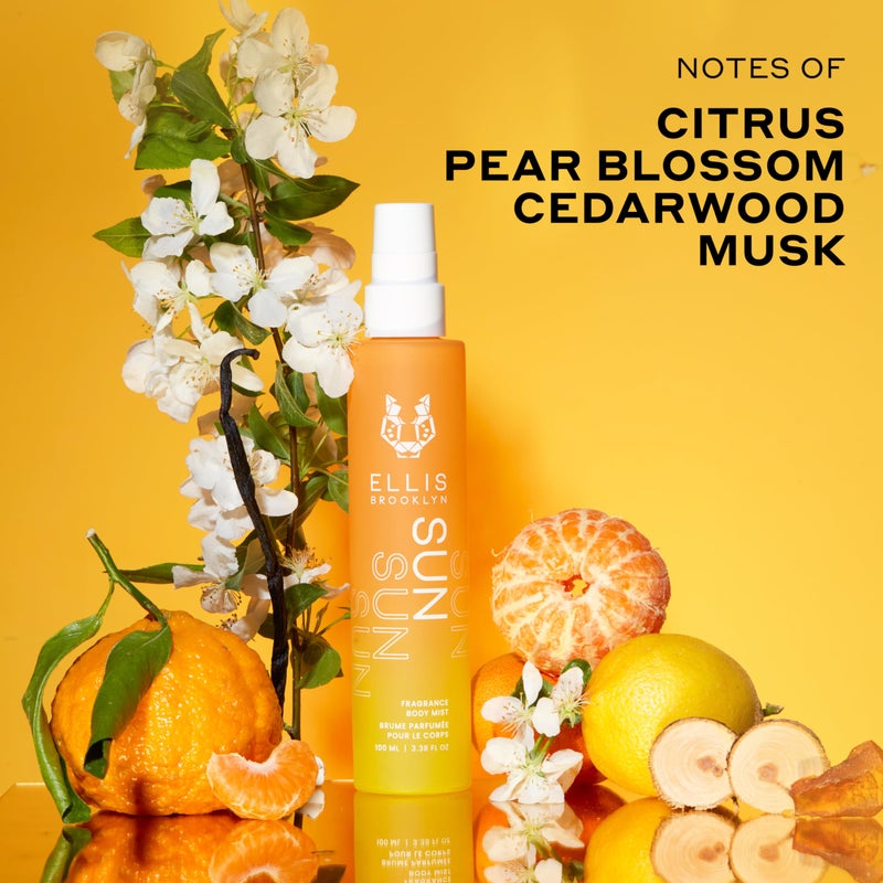 Ellis Brooklyn SUN Fragrance Mist - Rich Floral Perfume with Italian Mandarin, Orange Flower Water, & Cedarwood, Vegan Perfume Mist, Made In The USA, 100ml 3.38 Fl Oz - Image 3