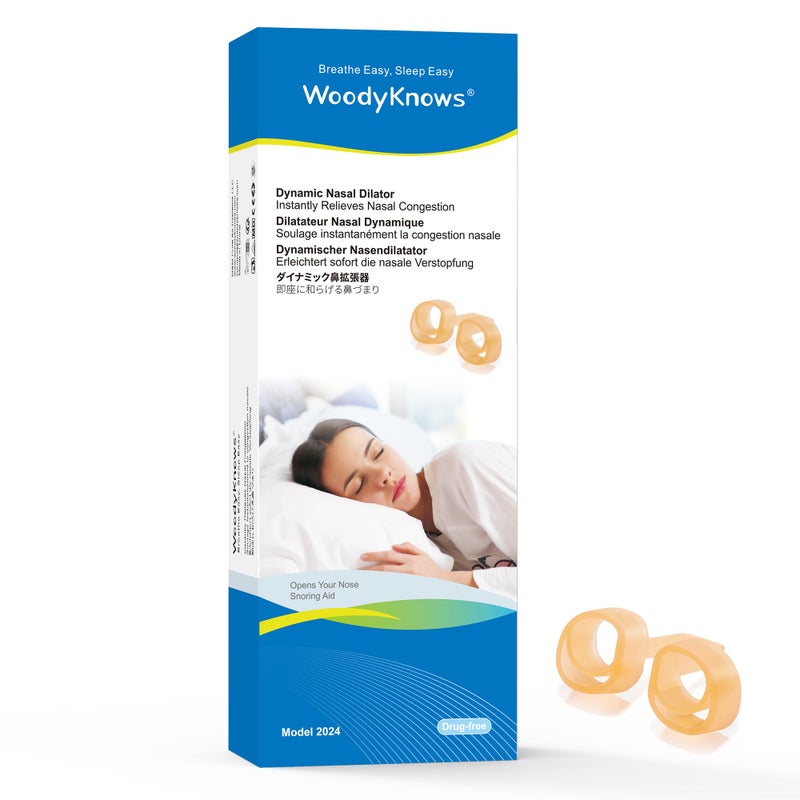 WoodyKnows Dynamic Nasal Dilator, Model 2024 Standard, Improves Sleep and Sports Airflow, Nasal Congestion and Nose-Related snoring aid (Trial XS/S/M/L) - Image 1