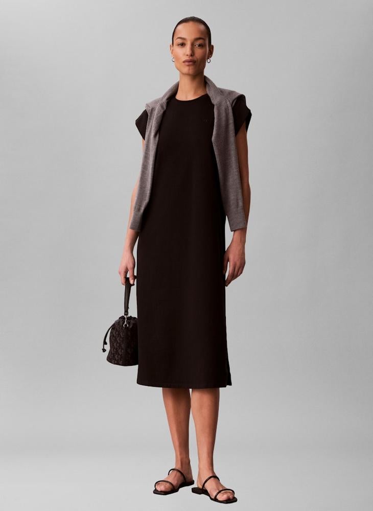 Calvin Klein Jeans Crew Necck Jersey Easy Midi Dress - Image 1