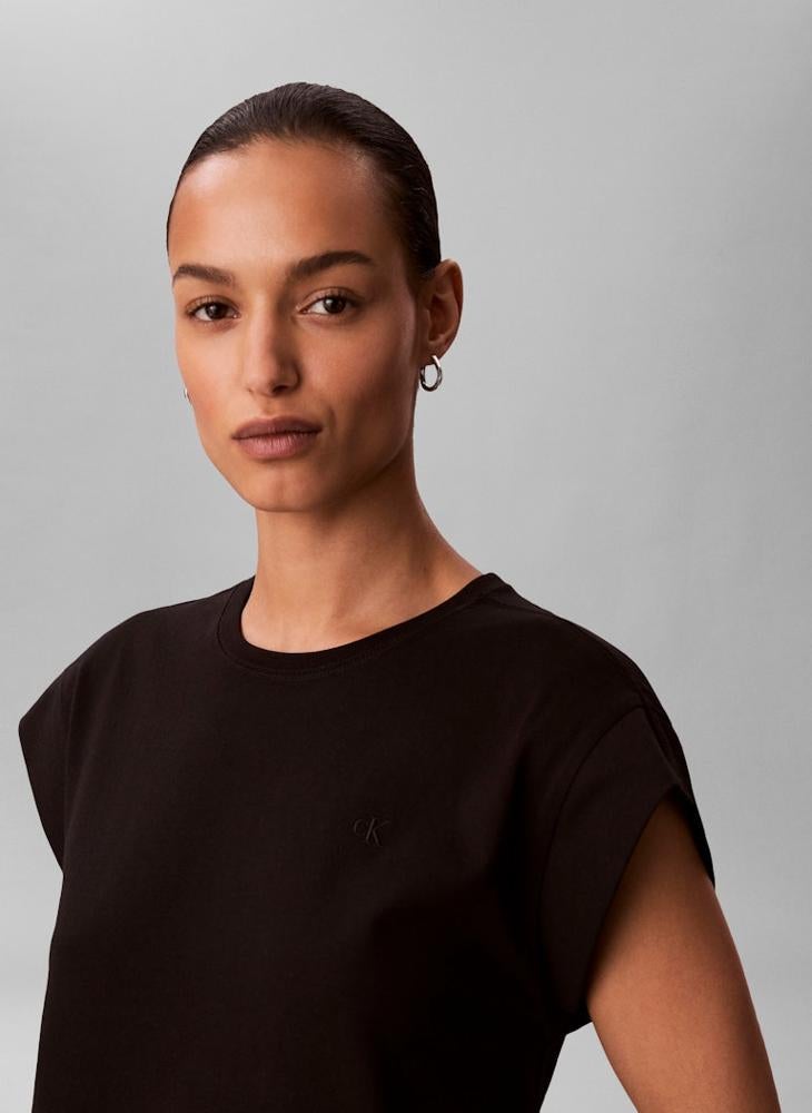 Calvin Klein Jeans Crew Necck Jersey Easy Midi Dress - Image 4