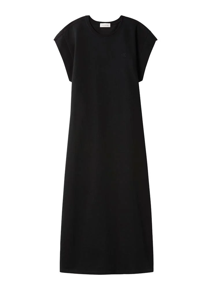 Calvin Klein Jeans black Crew Necck Jersey Easy Midi Dress for Women | Best Price UAE