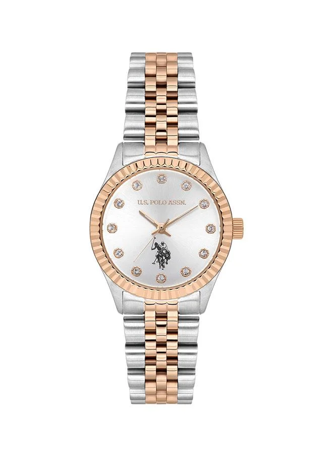 يو اس بولو اسن Stile 30mm Women's Analog Watch with Two-tone Stainless Steel Bracelet