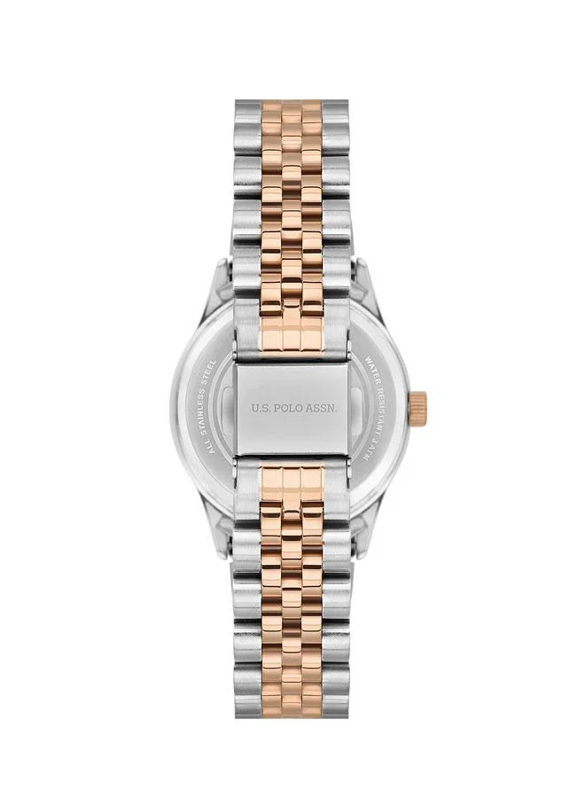 يو اس بولو اسن Stile 30mm Women's Analog Watch with Two-tone Stainless Steel Bracelet