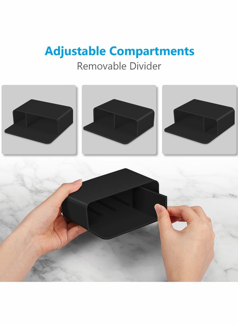 Magnetic Dry Erase Marker Holder Pen and Eraser Holder for Whiteboard, Magnet Pencil Cup Storage Organizer for School Office Home Fridge Locker and Metal Cabinets Black - Image 2