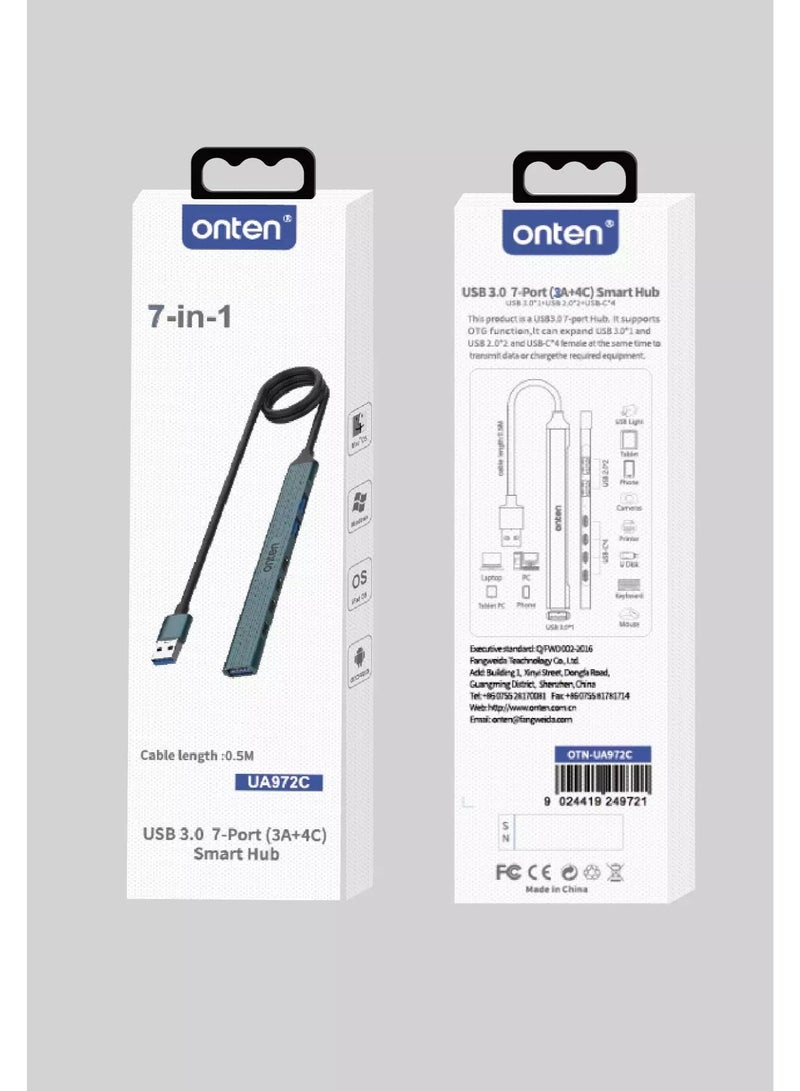 onten UA972C 7 Port USB C HUB 3 Port USB, 4 Port USB C - Image 5
