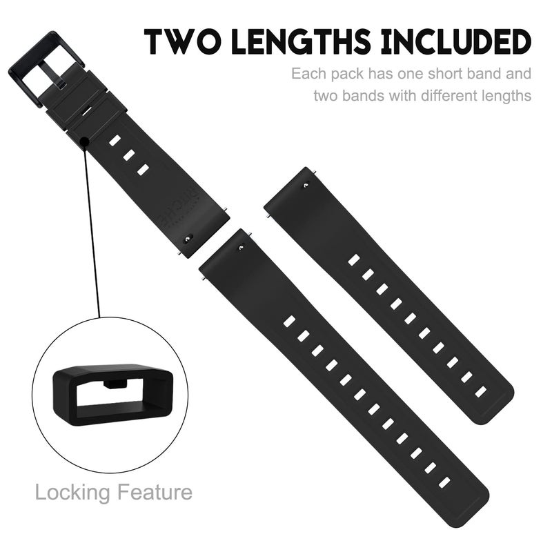 Ritche Christmas Gift 20mm Silicone Watch Band, Compatible with Samsung Galaxy Watch 4/5/ 5 Pro, 40mm/ 45mm Black Quick Release Rubber Watch Bands for Men Women, White Elephant Gifts, Stocking Stuffers for Men - Image 5