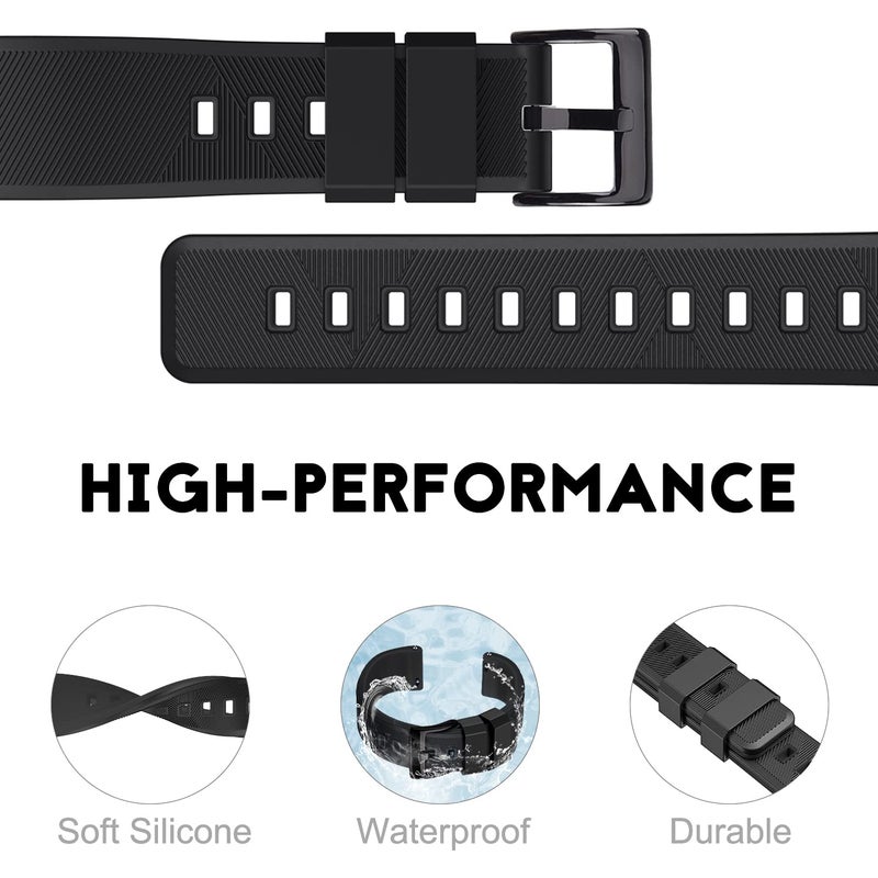 Ritche Christmas Gift 20mm Silicone Watch Band, Compatible with Samsung Galaxy Watch 4/5/ 5 Pro, 40mm/ 45mm Black Quick Release Rubber Watch Bands for Men Women, White Elephant Gifts, Stocking Stuffers for Men - Image 3