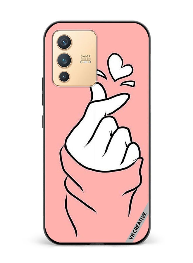 VR CREATIVE غطاء حماية لهاتف فيفو V23 5G بتصميم سناب لوف متعدد الألوان - Image 1