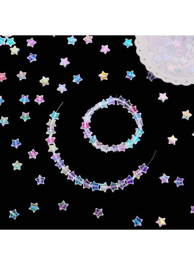 جريفوسيا 200 قطعة من خرزات الأكريليك على شكل نجمة، خرزات ساحرة على شكل نجمة 10 مم خرزات نجمة أكريليك لطيفة بألوان الباستيل مزيج من الخرز الملون لصنع المجوهرات بنفسك قلادة سوار قوس قزح - Image 2