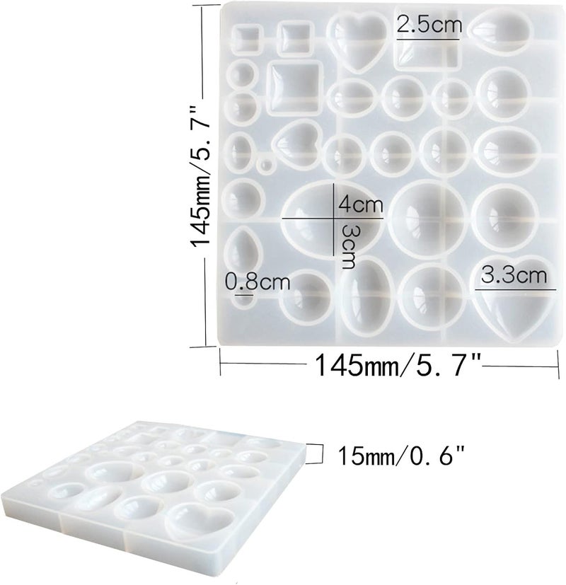 DDlife 2 Pcs Gem Jewelry Casting Mold,Resin Jewelry Casting Molds for Making Earrings Jewelry Making Crafting Projects - Image 2