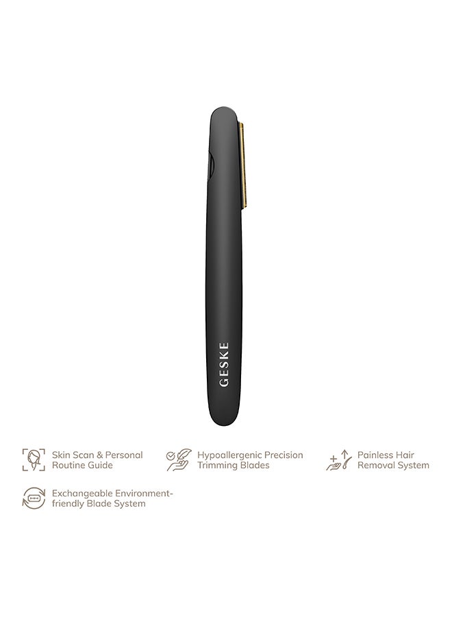 GESKE Precision Trimmer | 4-in-1  | Allergy-Free, Battery-Free, Waterproof | Micro-Precision Contouring Blades | Trims Face, Eyebrows, Beard, Mustache with 2 Additional Blades- Grey  - Image 2
