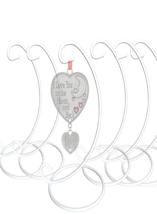 BANBERRY DESIGNS Christmas Ornament Display Stands - Set of 6 - White Metal- 7 inches tall- Christmas Ornaments - Glass Globe - Terrarium Holder - Image 1