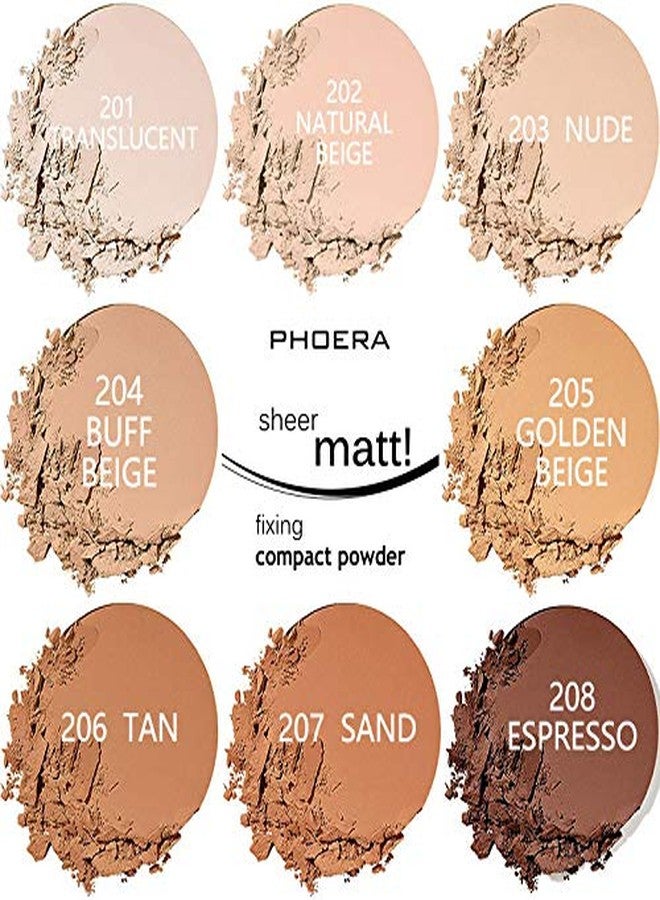 Meifen 2 Pack PHOERA Matte Face Powder, Control Oil Brighten Skin Color Full Coverage Flawless Face Setting Loose Powder。203- Nude - Image 3