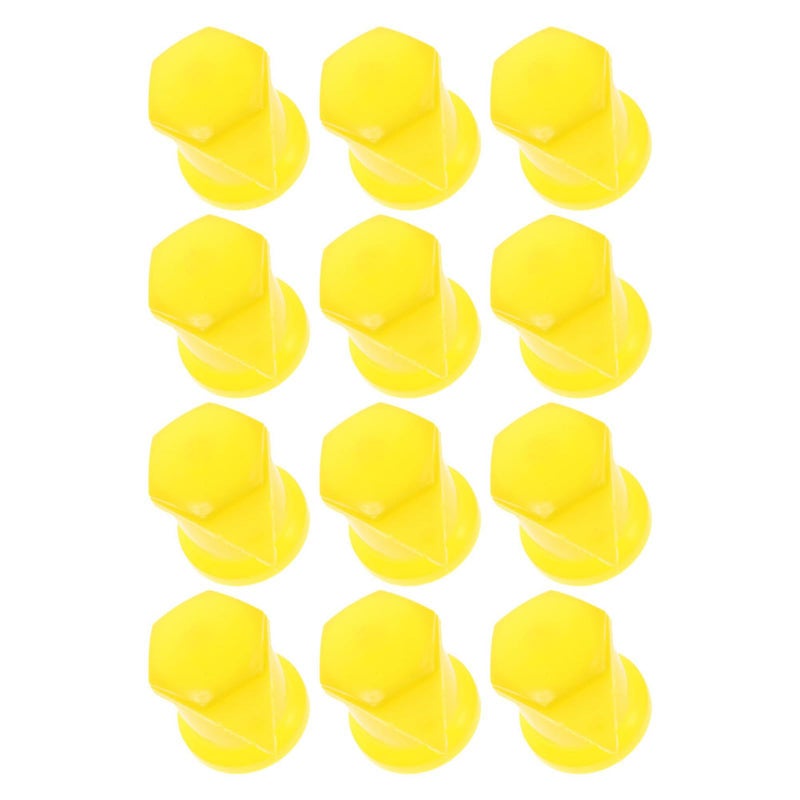 Yellow 33mm Plastic Wheel Nut Covers 24pcs with Loose Bolt Warning for Car Tire Safety - Image 2